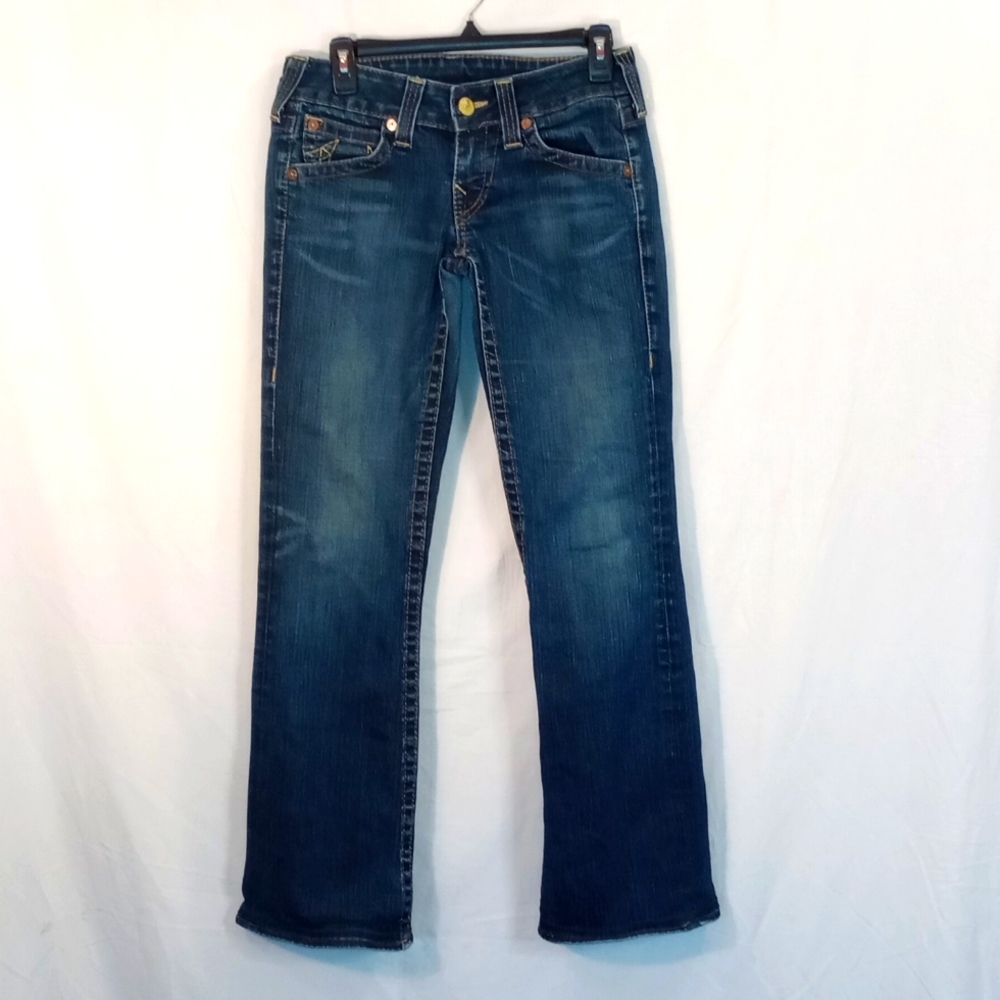 Vintage True Religion Made in the USA Blue Denim Low Rise Jeans Women's Size 28